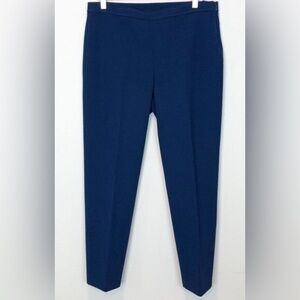 St. John Blue Wool Blend Pants With Stitched Design in Size 10 & 12 EUC